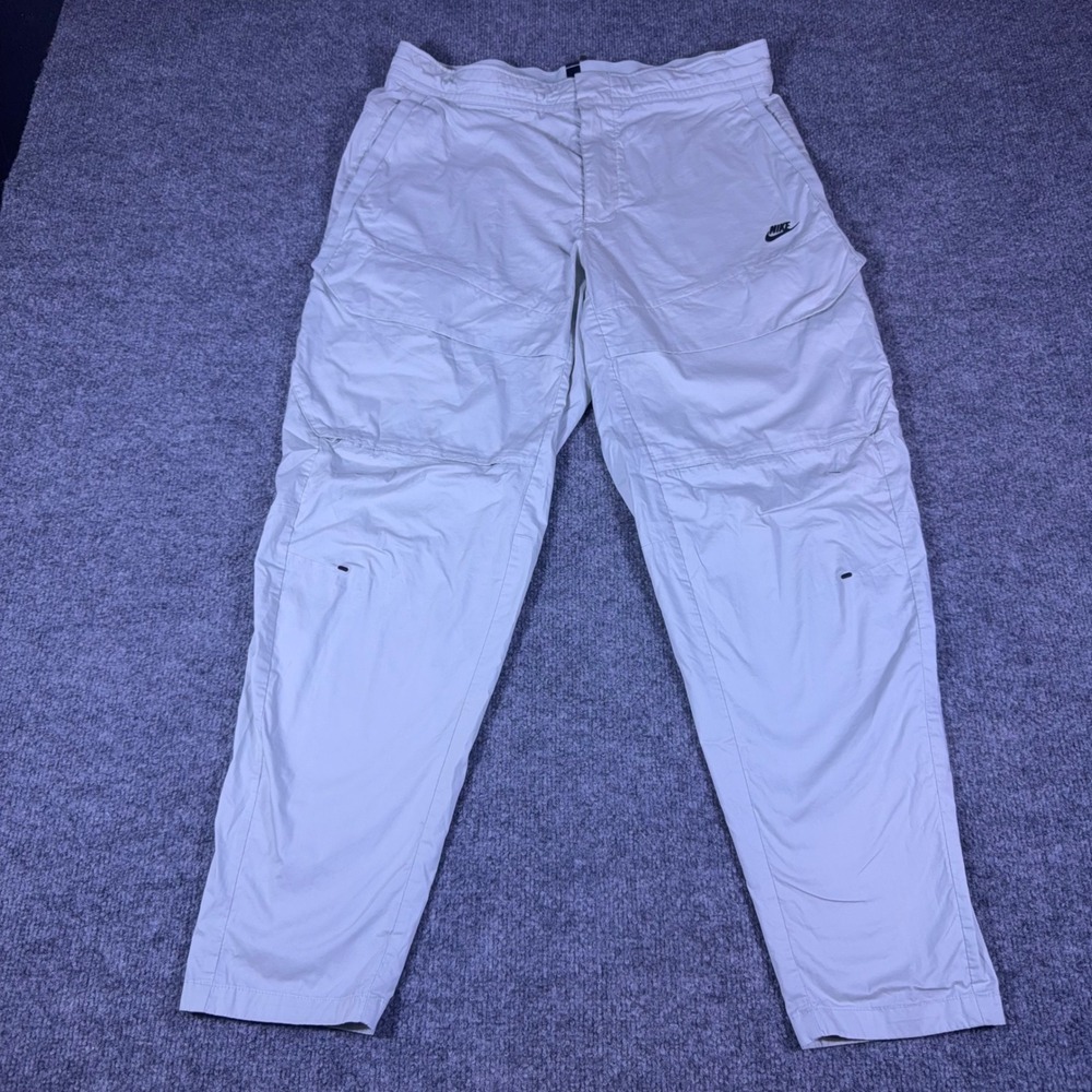 Nike Tech Pack Cargo Pants Mens 32 Light Bone Woven Utility Trousers DD6570-034